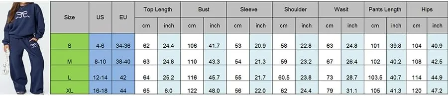 2 Piece Lounge Sets for Women Fall Sweatsuits Bow Print Long Sleeve Crew Neck Wide Leg Sweatpants Matching Tracksuit