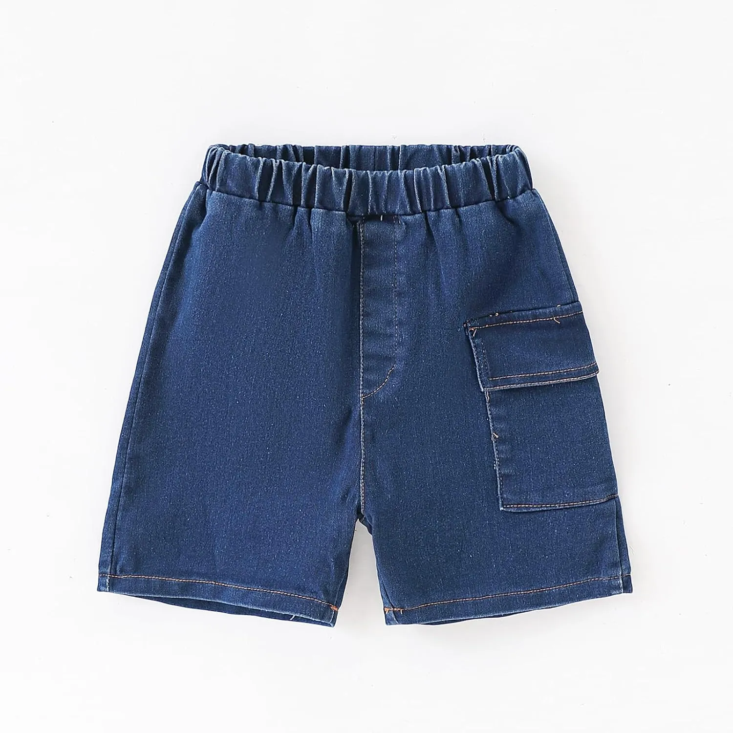 3-7T Toddler Boys Clothes Denim Outfit Set  Short Sleeve Button-Up Jean Jacket & Stretch Denim Shorts