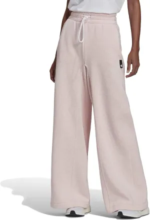 adidas Studio Lounge Wide Leg Fleece Pants Botanic Pink Melange LG