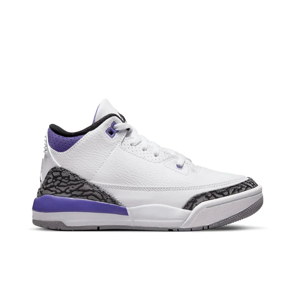 Air Jordan 3 Retro (PS) - White/Black/Dark Iris