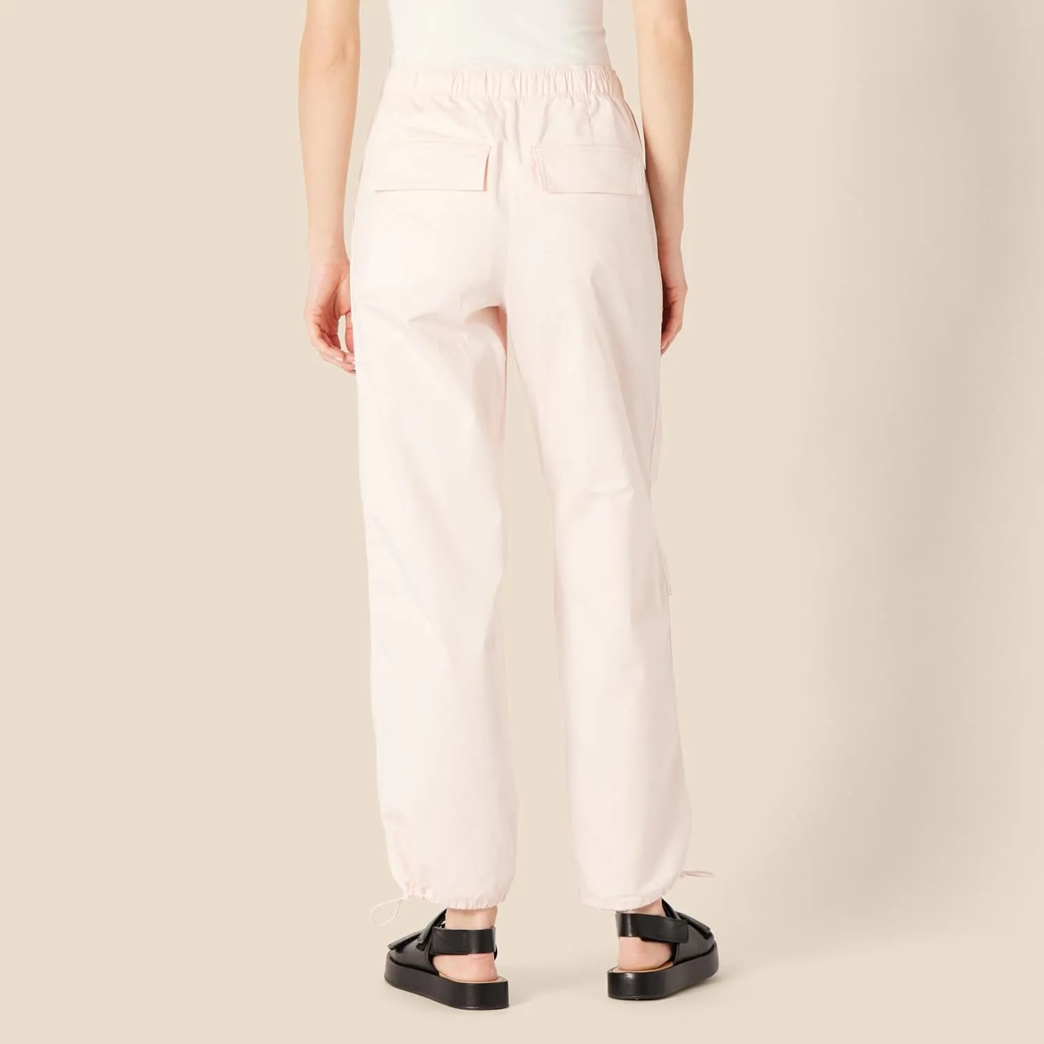 Amazon Essentials Women's Mid-Rise Baggy Loose-Fit Wide-Leg Parachute Pants