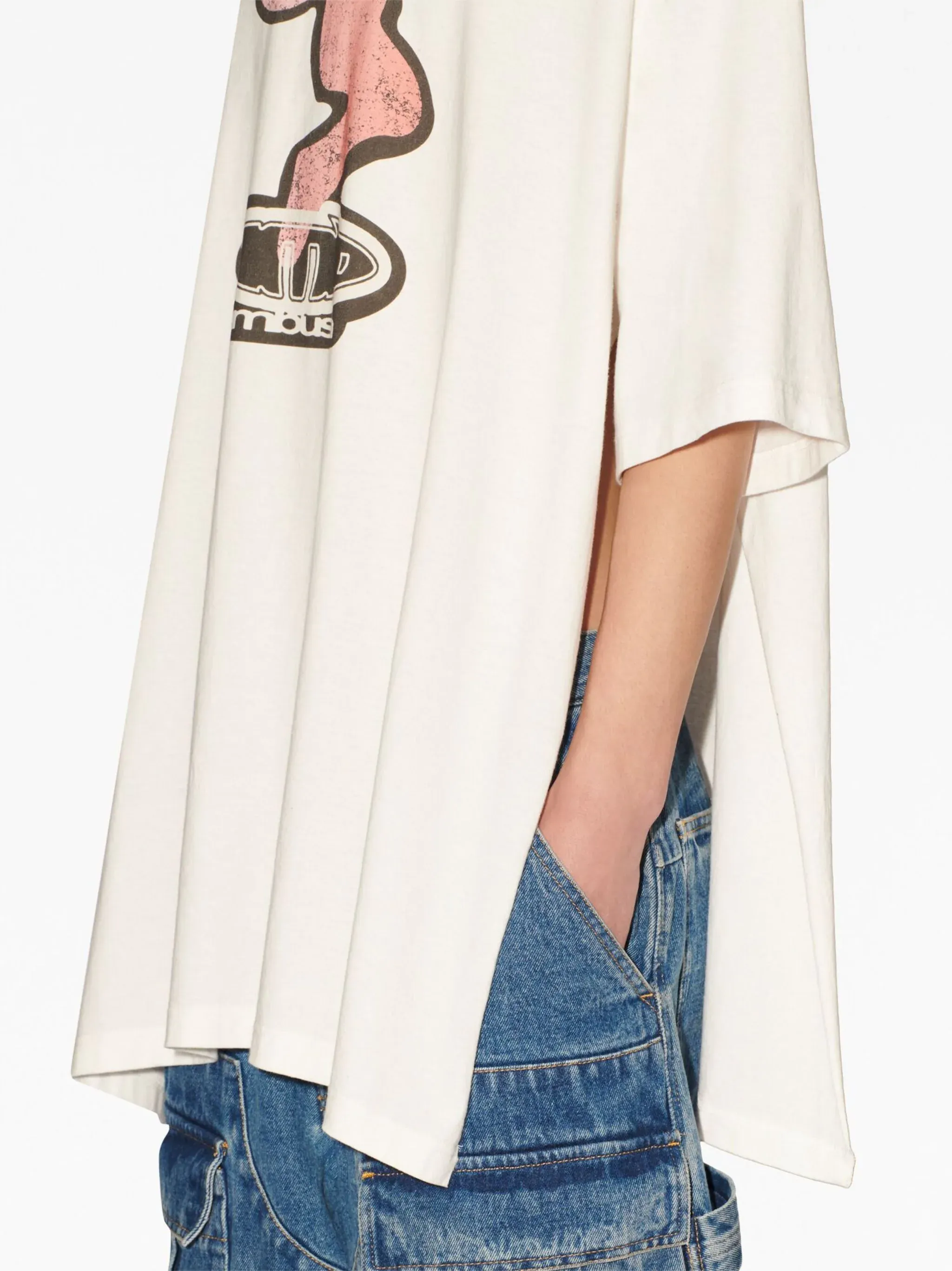 AMBUSH Side Splits Graphic T-Shirt Blanc De Black