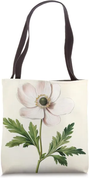 Anemone Floral Vintage Scientific Illustration Flower Tote Bag
