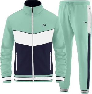 ANOTWENER Men's Casual 2 Piece Tracksuit Sets Long Sleeve Full Zip Jacket and Sweatpants Jogging Sport Outfits Sweatsuits