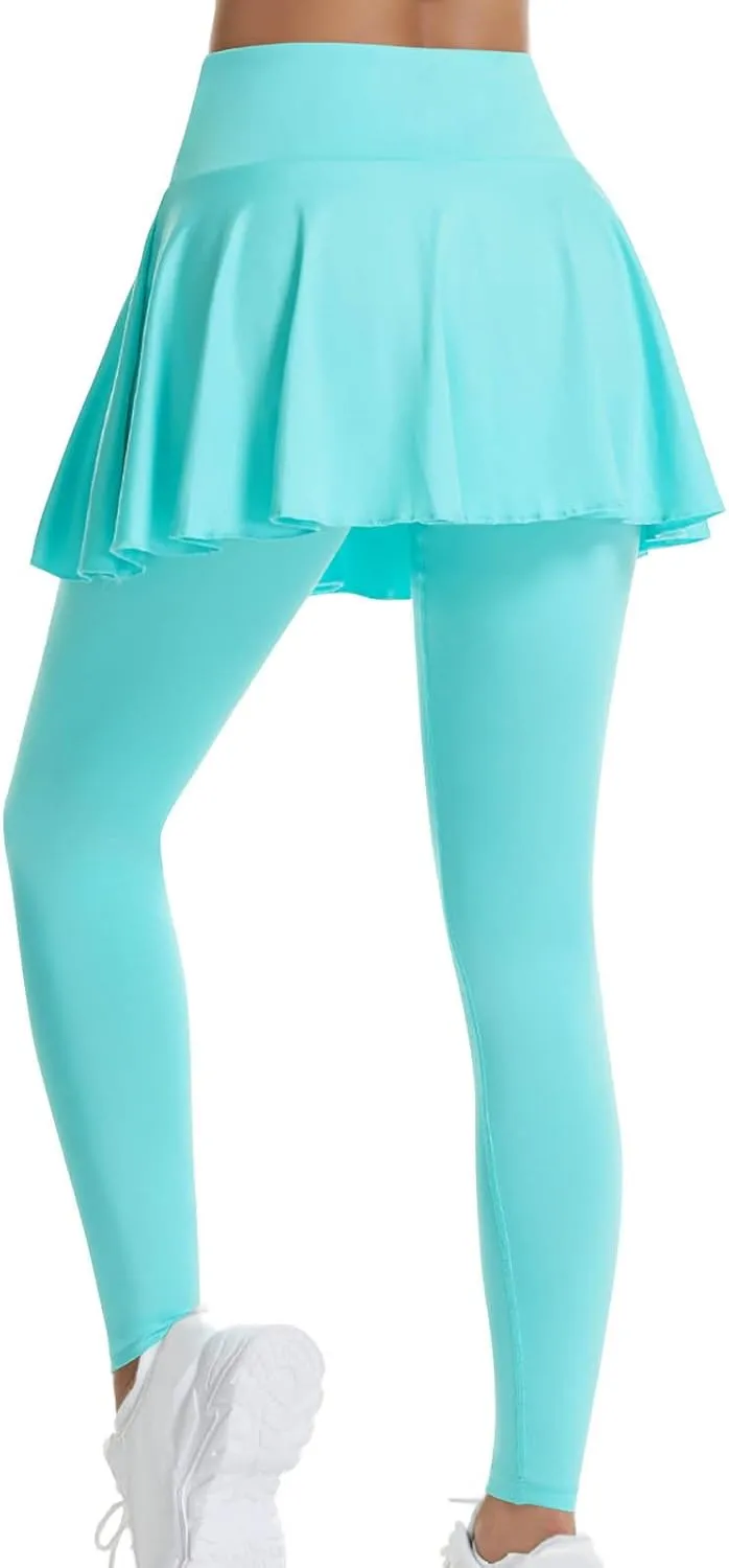 Athletic Skirt with Leggings Fashion Active Skort Ruffle Pleated Golf Skapri with Skirt Tennies Skirts