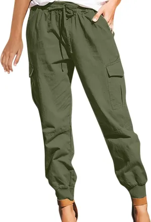 Baggy Cargo Pants Women High Waist Pants for Women Loose Wide Leg Trousers Y2k Streetwear with Pockets