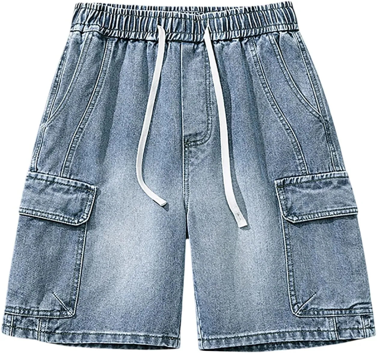 Baggy Jean Shorts for Men Jorts Casual Loose Fit Mid Denim Shorts Skateboard Hip Hop 2025 Trendy Streetwear