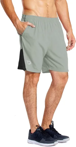 baleaf Men's 7" Running Shorts with Mesh Liner Zipper Pocket for Athletic Workout Gym