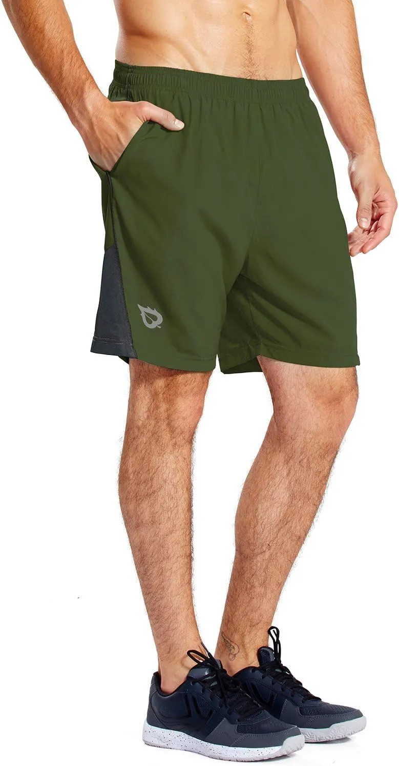 baleaf Men's 7" Running Shorts with Mesh Liner Zipper Pocket for Athletic Workout Gym