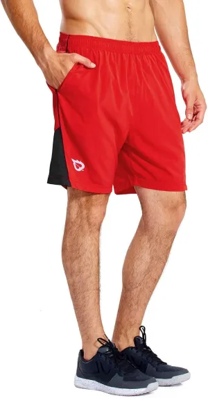 baleaf Men's 7" Running Shorts with Mesh Liner Zipper Pocket for Athletic Workout Gym
