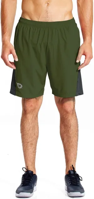 baleaf Men's 7" Running Shorts with Mesh Liner Zipper Pocket for Athletic Workout Gym