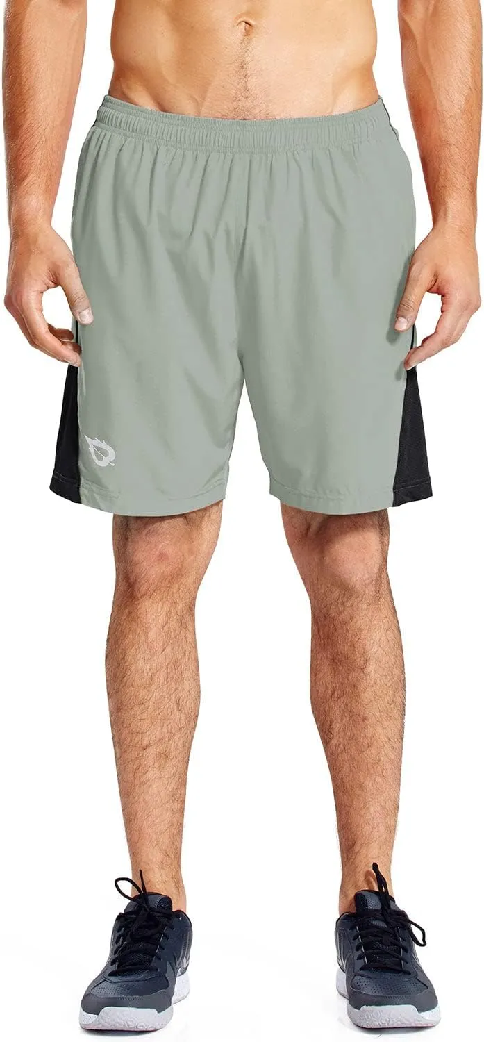baleaf Men's 7" Running Shorts with Mesh Liner Zipper Pocket for Athletic Workout Gym