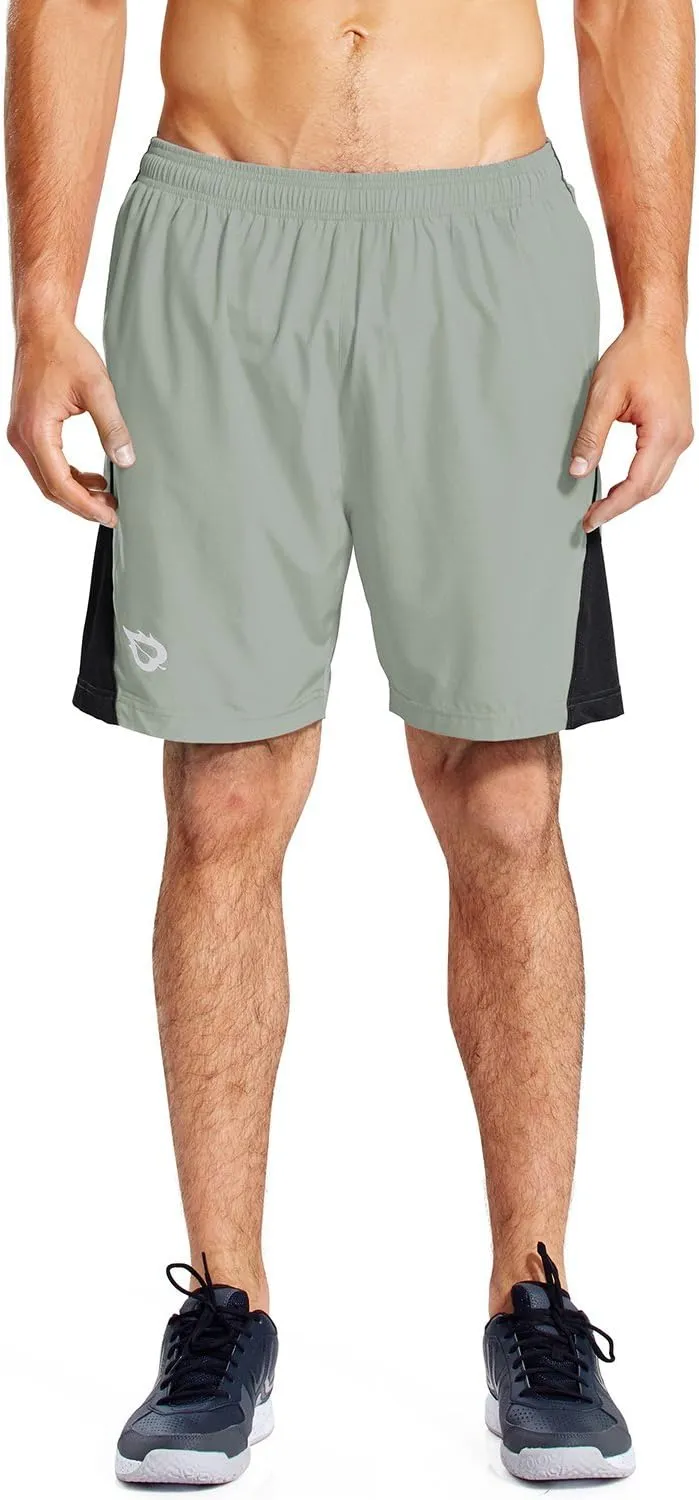 baleaf Men's 7" Running Shorts with Mesh Liner Zipper Pocket for Athletic Workout Gym