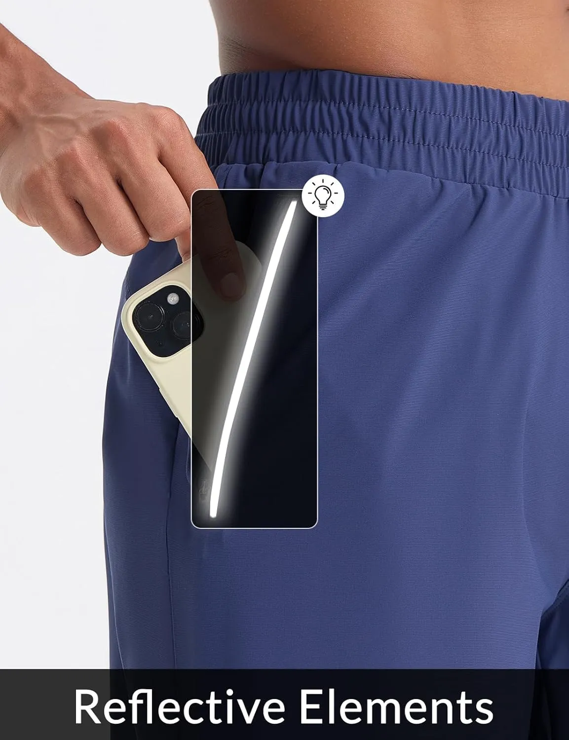 baleaf Men's Running Shorts 7" Quick Dry Athletic Workout 2 in 1 with Liner Lightweight Gym with Zipper Pocket UPF50 