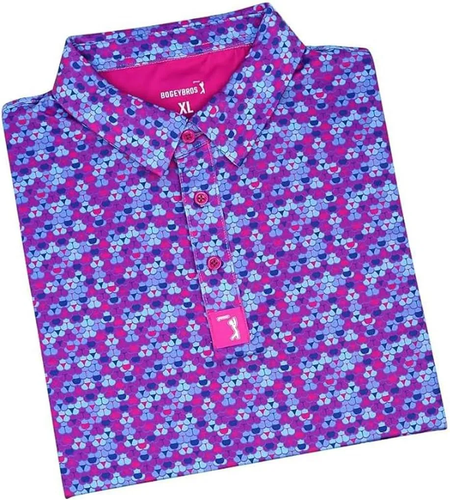 Bogey Bros - Funny Golf Polo Shirts  4 Way Stretch Mens Golf Shirts Short Sleeve, Golf Polos for Men with UPF 50 Protection