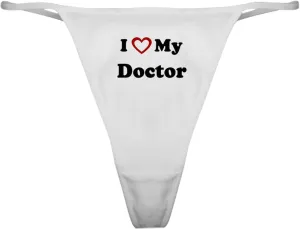 CafePress I Love My Doctor Classic Thong Underwear, Womens Panties