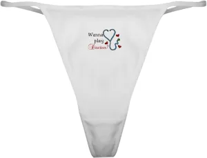 CafePress I Love My Doctor Classic Thong Underwear, Womens Panties