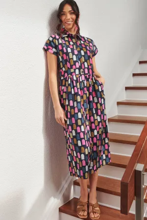 Cali Shirtdress Pink Geo