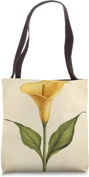 Calla Lily Floral Vintage Scientific Illustration Flower Tote Bag