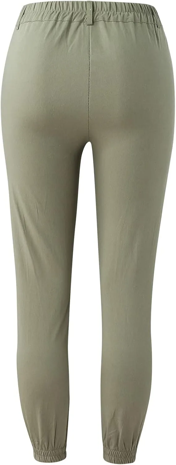 Capri Jeans for Women High Waisted Slim Fit Stretchy Cropped Pants Casual Straight Leg Cinch Bottom Trousers Pockets