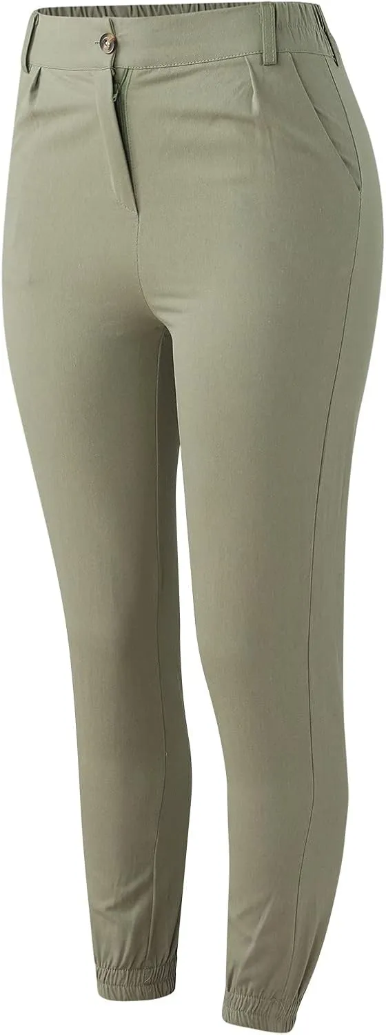 Capri Jeans for Women High Waisted Slim Fit Stretchy Cropped Pants Casual Straight Leg Cinch Bottom Trousers Pockets