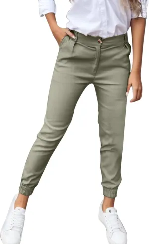 Capri Jeans for Women High Waisted Slim Fit Stretchy Cropped Pants Casual Straight Leg Cinch Bottom Trousers Pockets