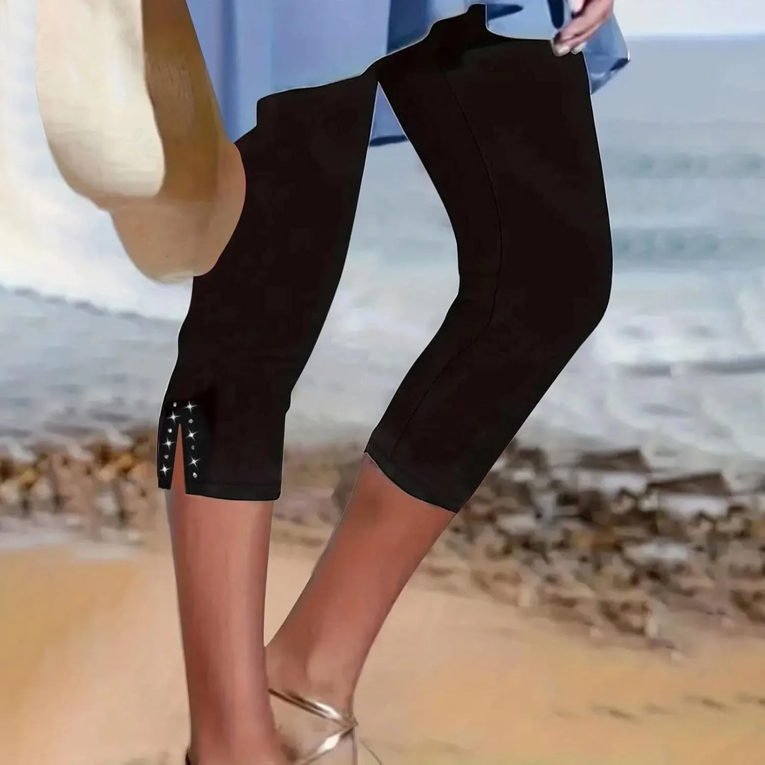 Capri Leggings for Women 2025 Trendy Casual Plus Size Yoga Pants Slim Fit Comfy Stretchy Workout Vacation Outfits