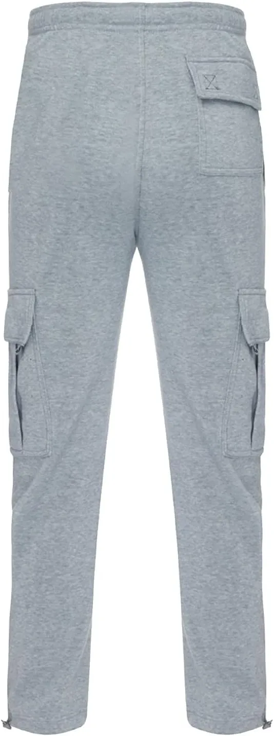Cargo Pants For Men Men's Heavyweight Cargo Fleece Sweatpants Stretch Elastic Sports Jogger Fashion Trousers Pants