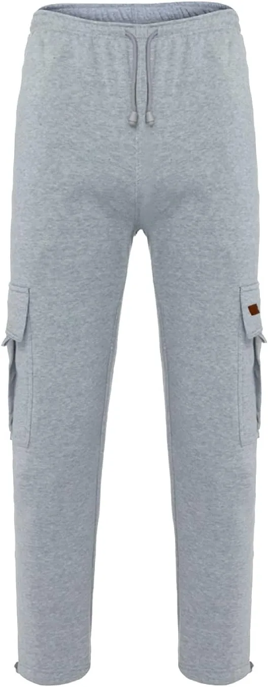 Cargo Pants For Men Men's Heavyweight Cargo Fleece Sweatpants Stretch Elastic Sports Jogger Fashion Trousers Pants