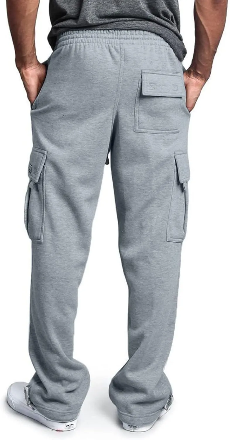 Cargo Pants For Men Men's Heavyweight Cargo Fleece Sweatpants Stretch Elastic Sports Jogger Fashion Trousers Pants
