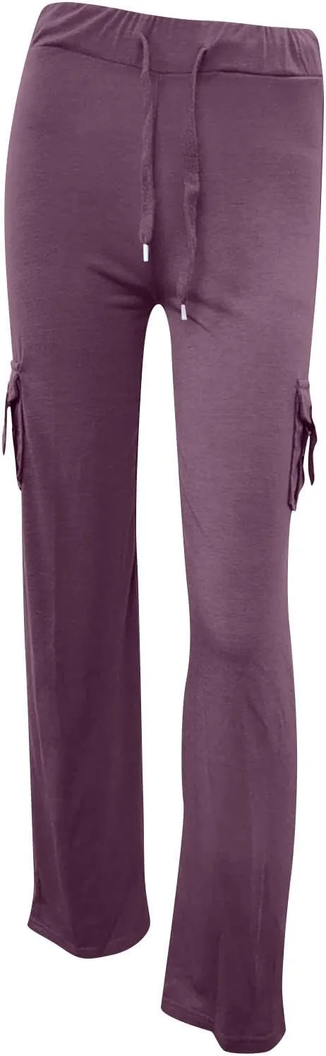 Cargo Pants Women High Waist Baggy Pants with Pockets Y2K Straight Wide Leg Trousers Elastic Slacks Streetwear