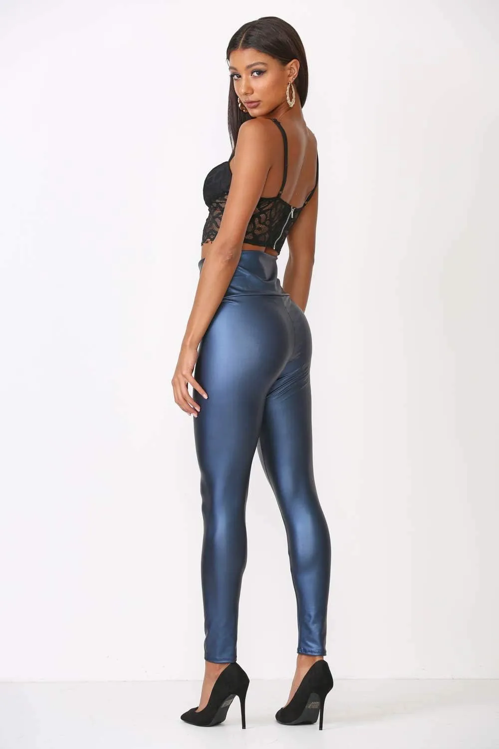 Cemi Ceri Women's Faux Leather High Waist Leggings