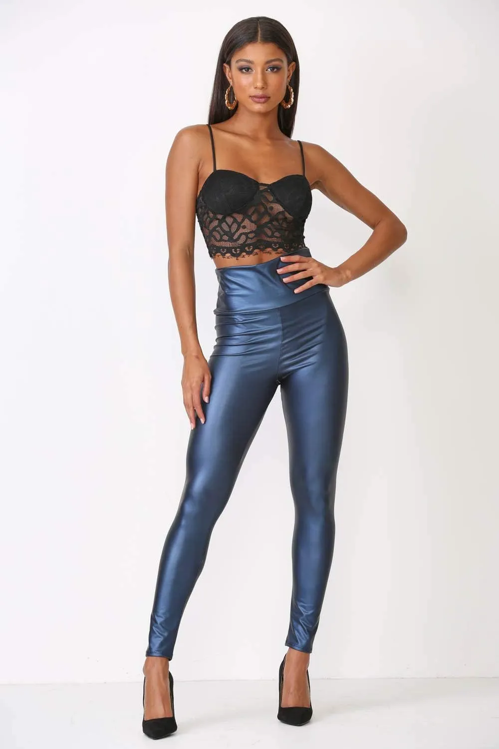 Cemi Ceri Women's Faux Leather High Waist Leggings