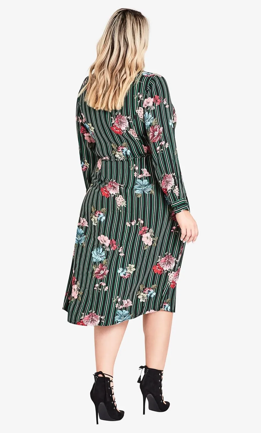 City Chic Women's Midi Printed Fit and Flare Dress