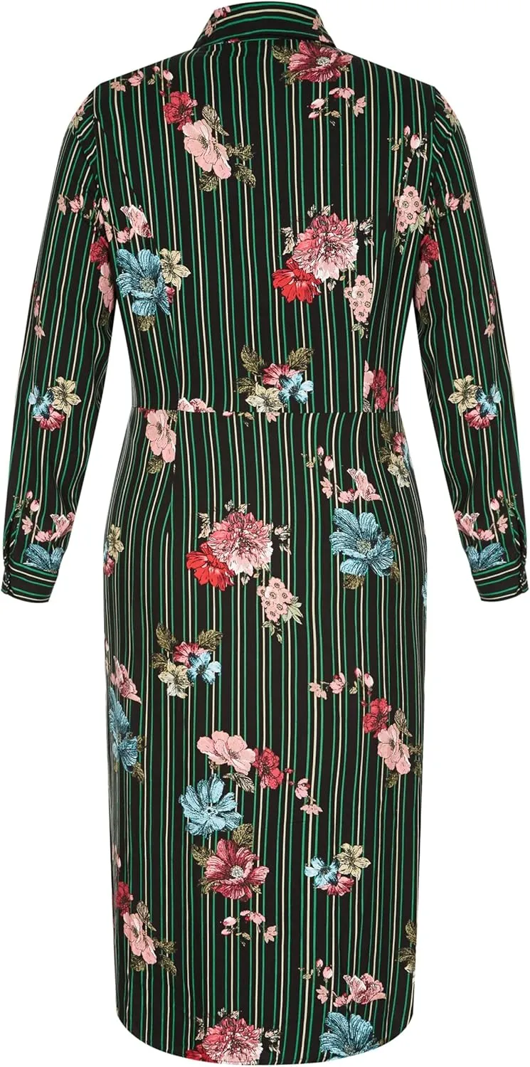 City Chic Women's Midi Printed Fit and Flare Dress