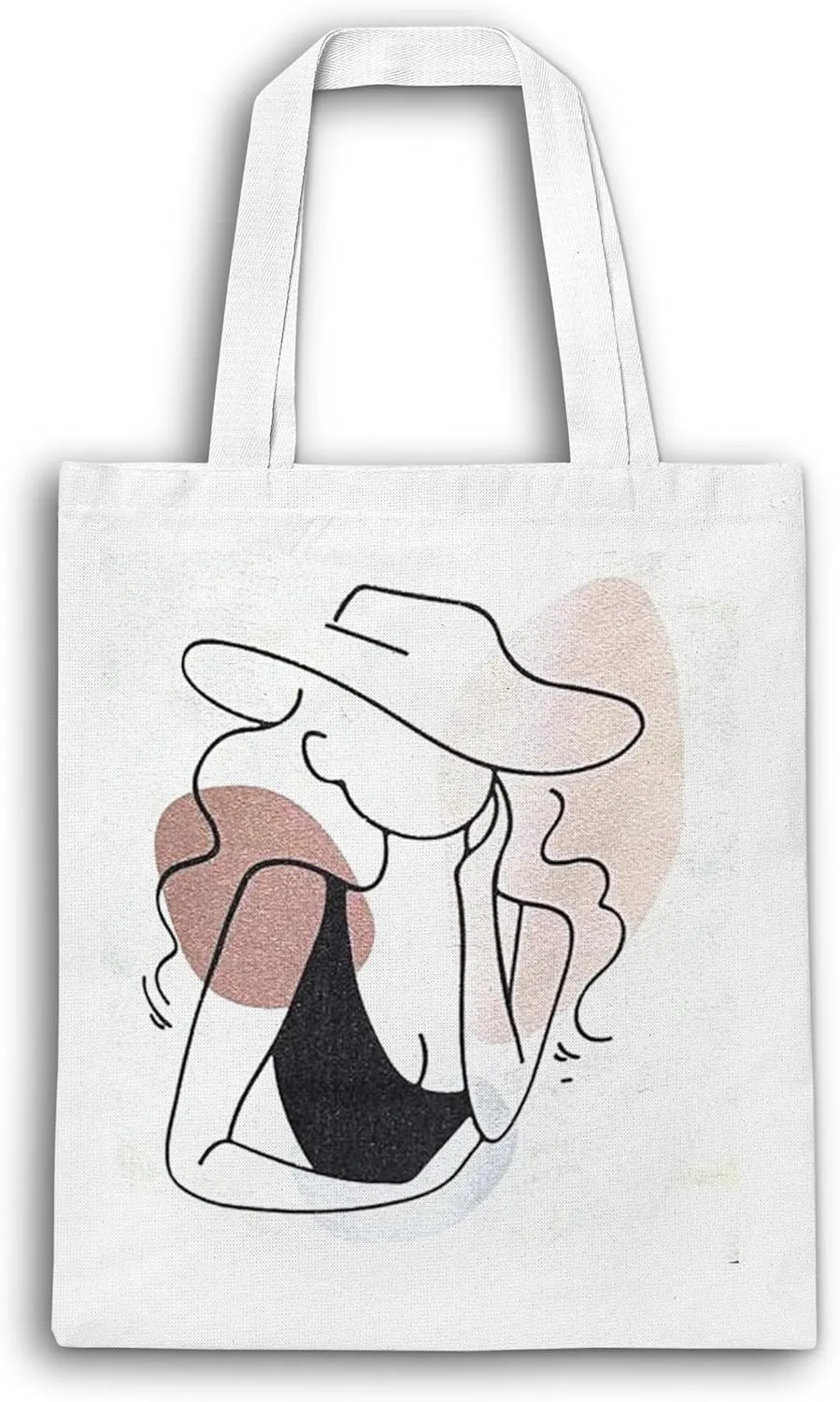 Cotton Tote Bag with Cowgirl Silhouette Print - Eco-Friendly Reusable Shopping Bag - size 13.5x 15inches - Shoulder Bag for Daily Use, Shopping & Travel.