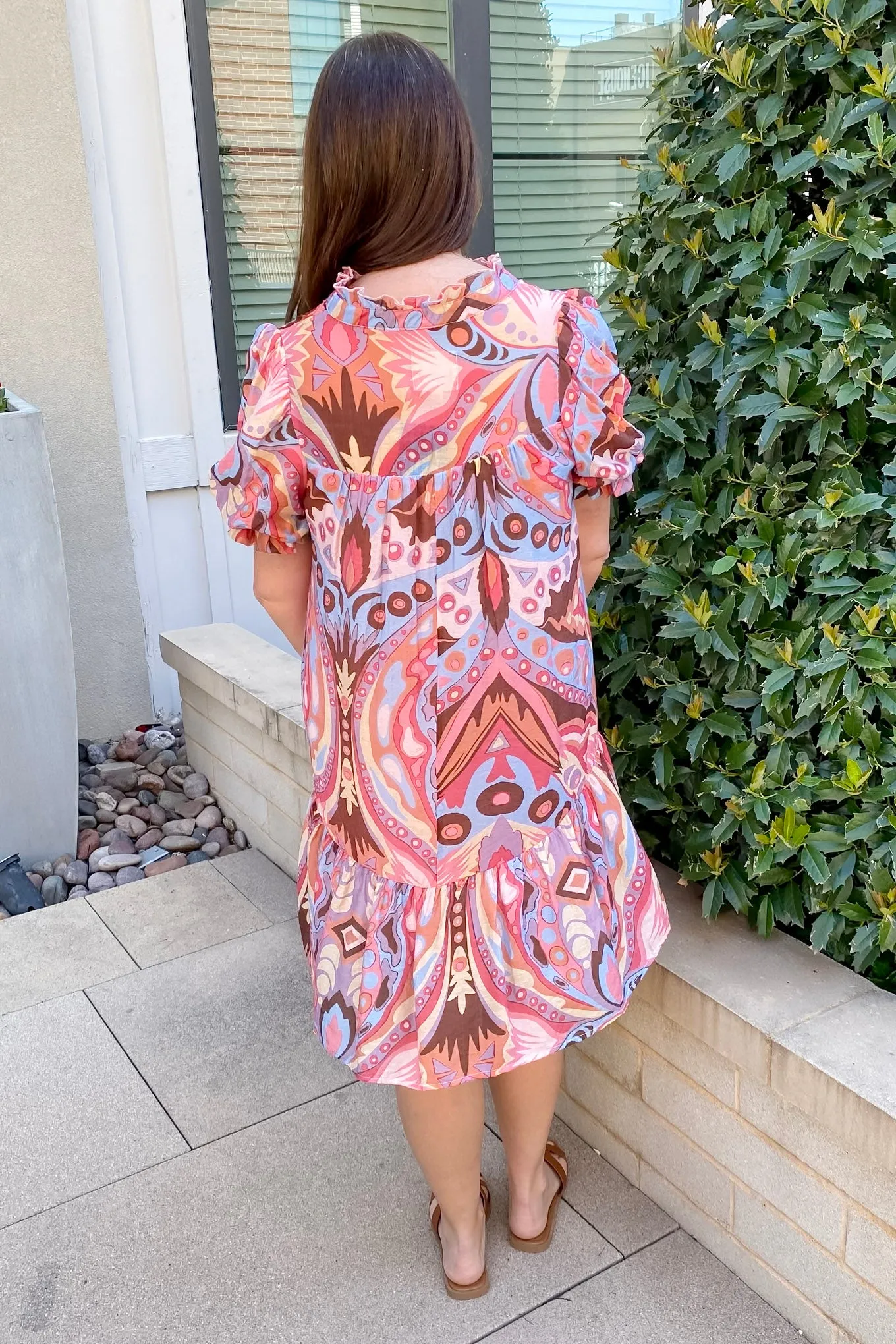Count On Me Pink Print Dress