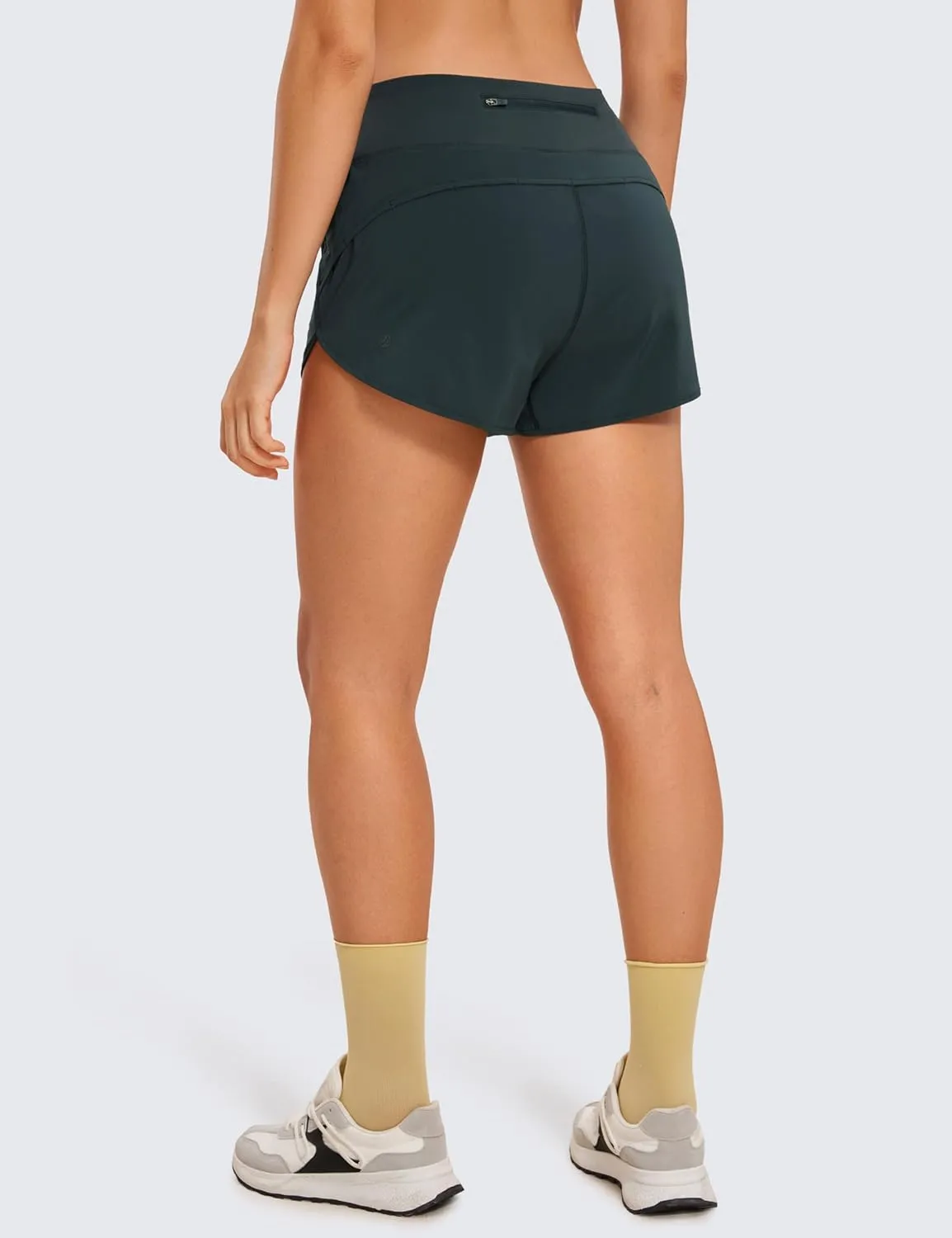 CRZ YOGA High Waisted Running Shorts for Women - 2.5'' Liner for Gym Athletic Workout with Zip Pocket Breathable