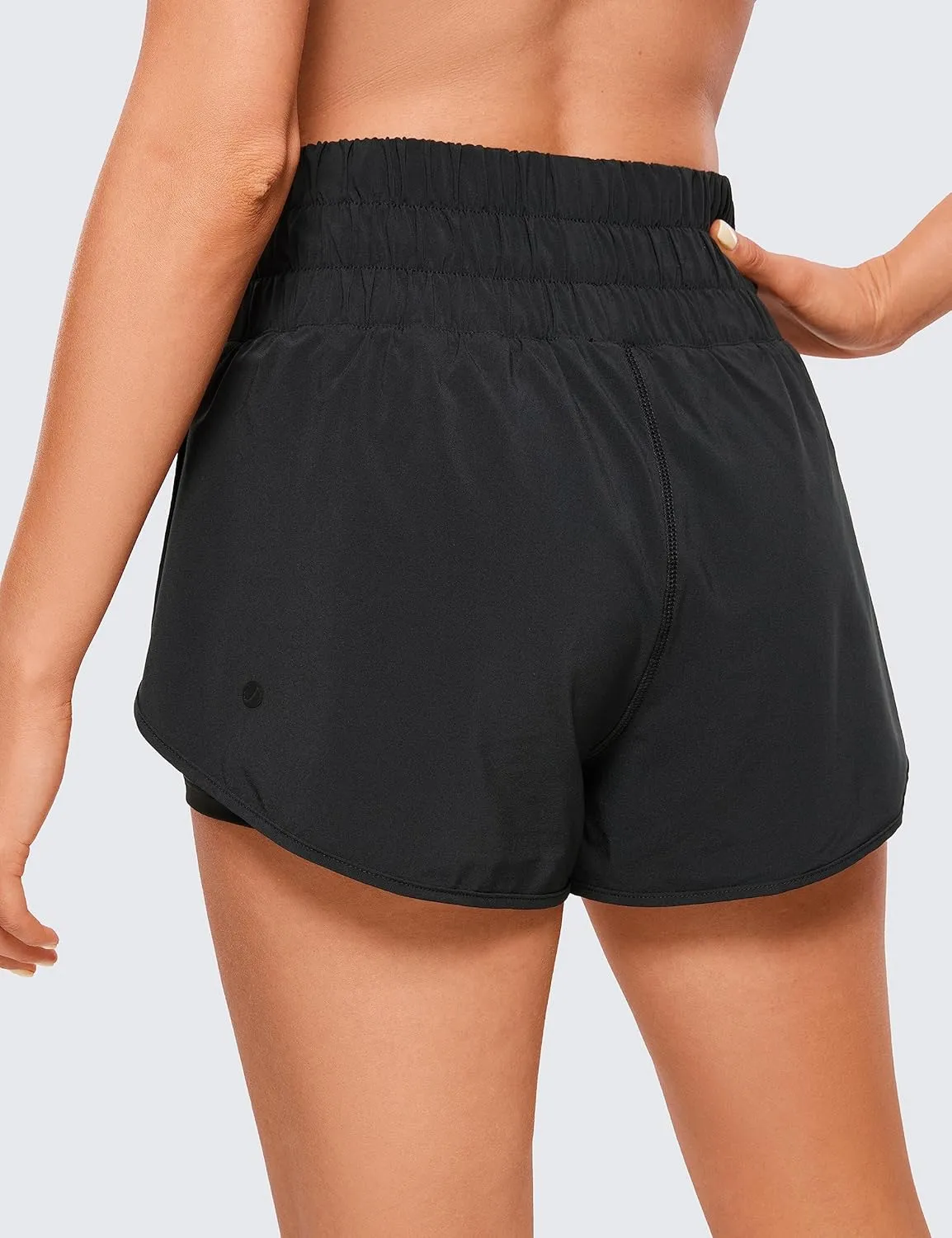 CRZ YOGA High Waisted Running Shorts for Women 3" - Split Breathable for Athletic Tennis Gym Workout with Pockets
