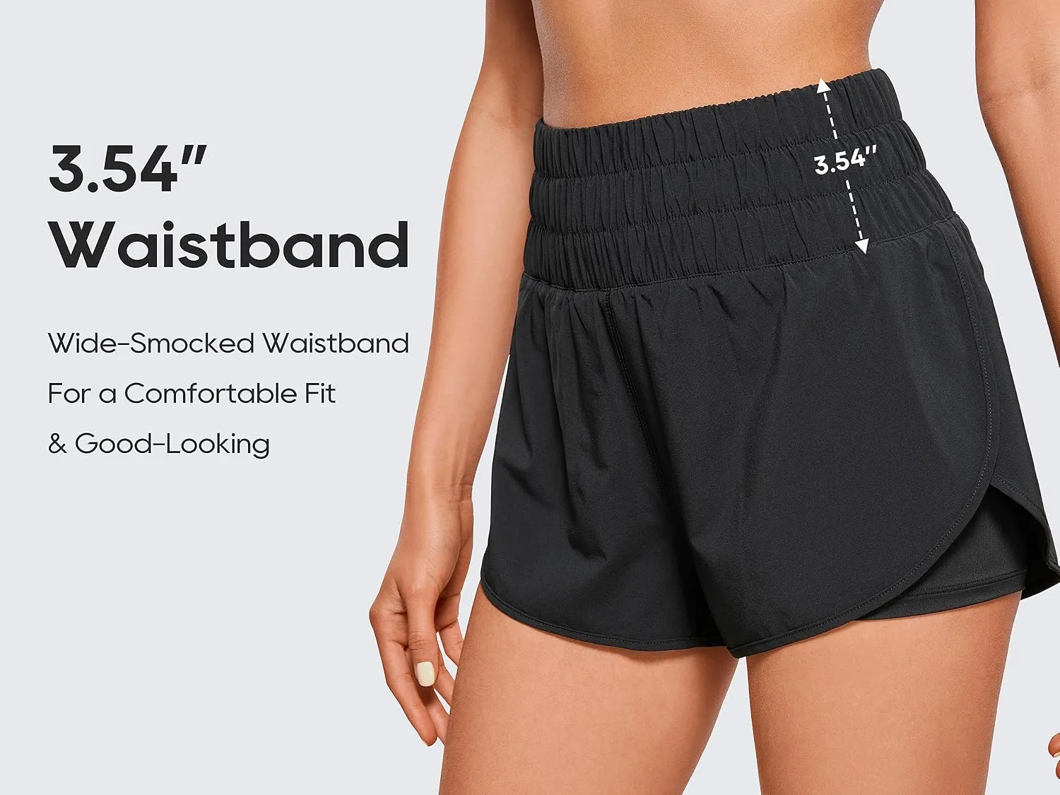 CRZ YOGA High Waisted Running Shorts for Women 3" - Split Breathable for Athletic Tennis Gym Workout with Pockets