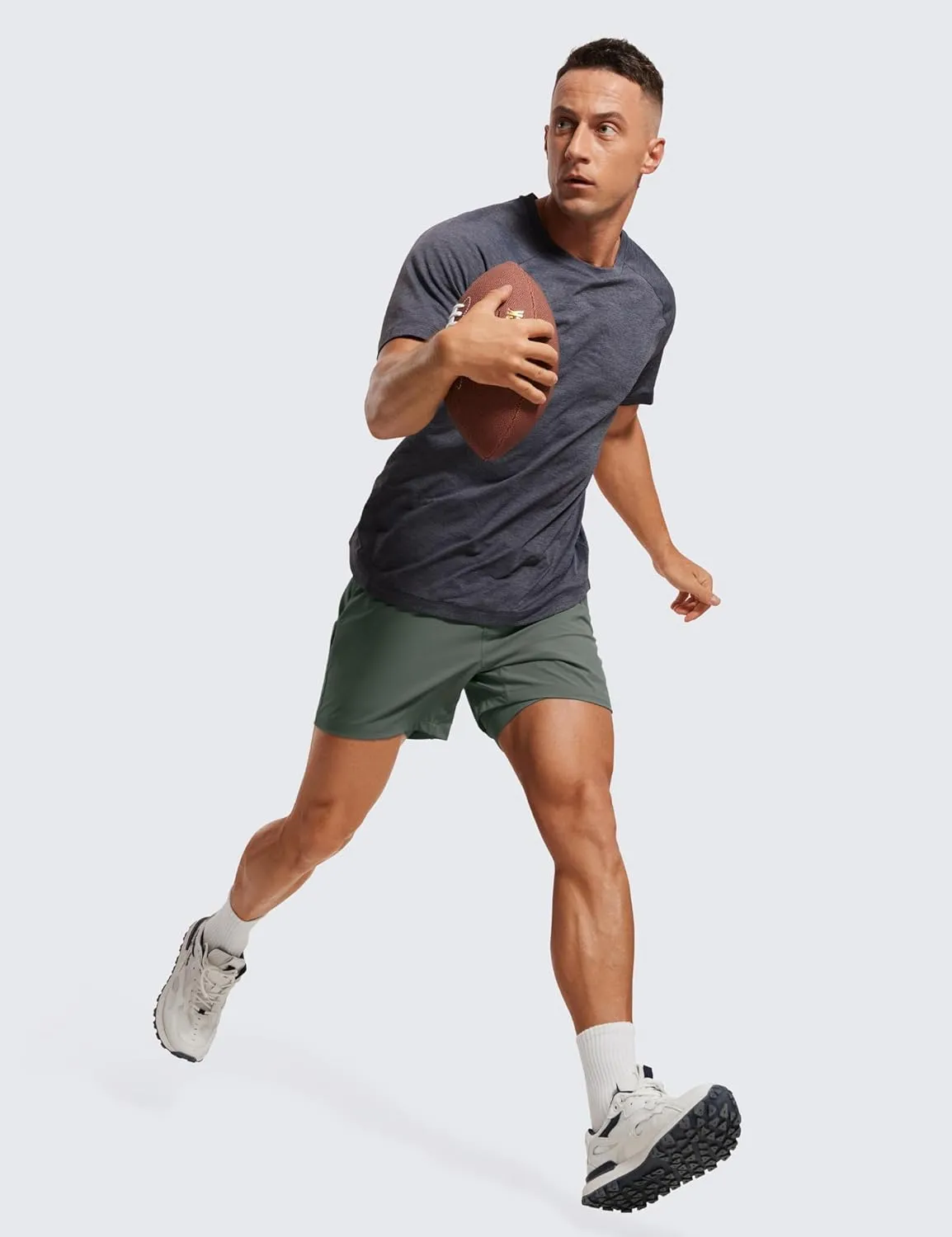CRZ YOGA Men's 2 in 1 Running Shorts with Liner - 5'' Quick Dry for Workout Sports Athletic with Pockets