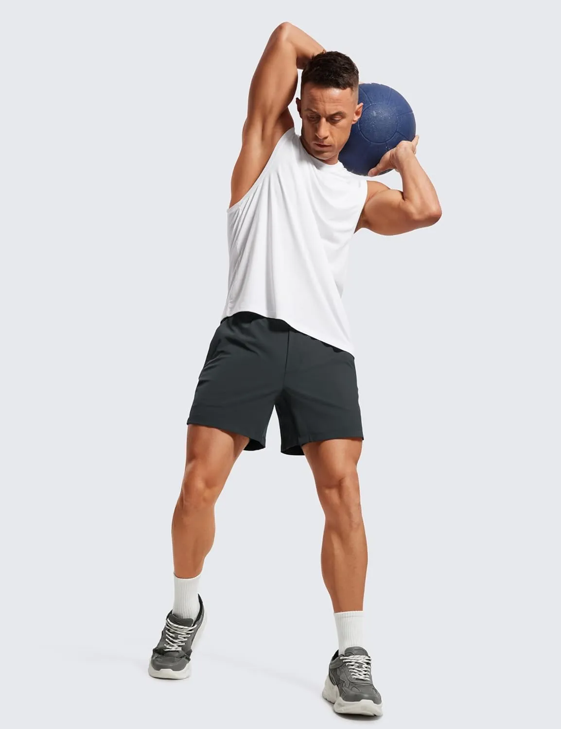 CRZ YOGA Men's 2 in 1 Running Shorts with Liner - 5'' Quick Dry for Workout Sports Athletic with Pockets