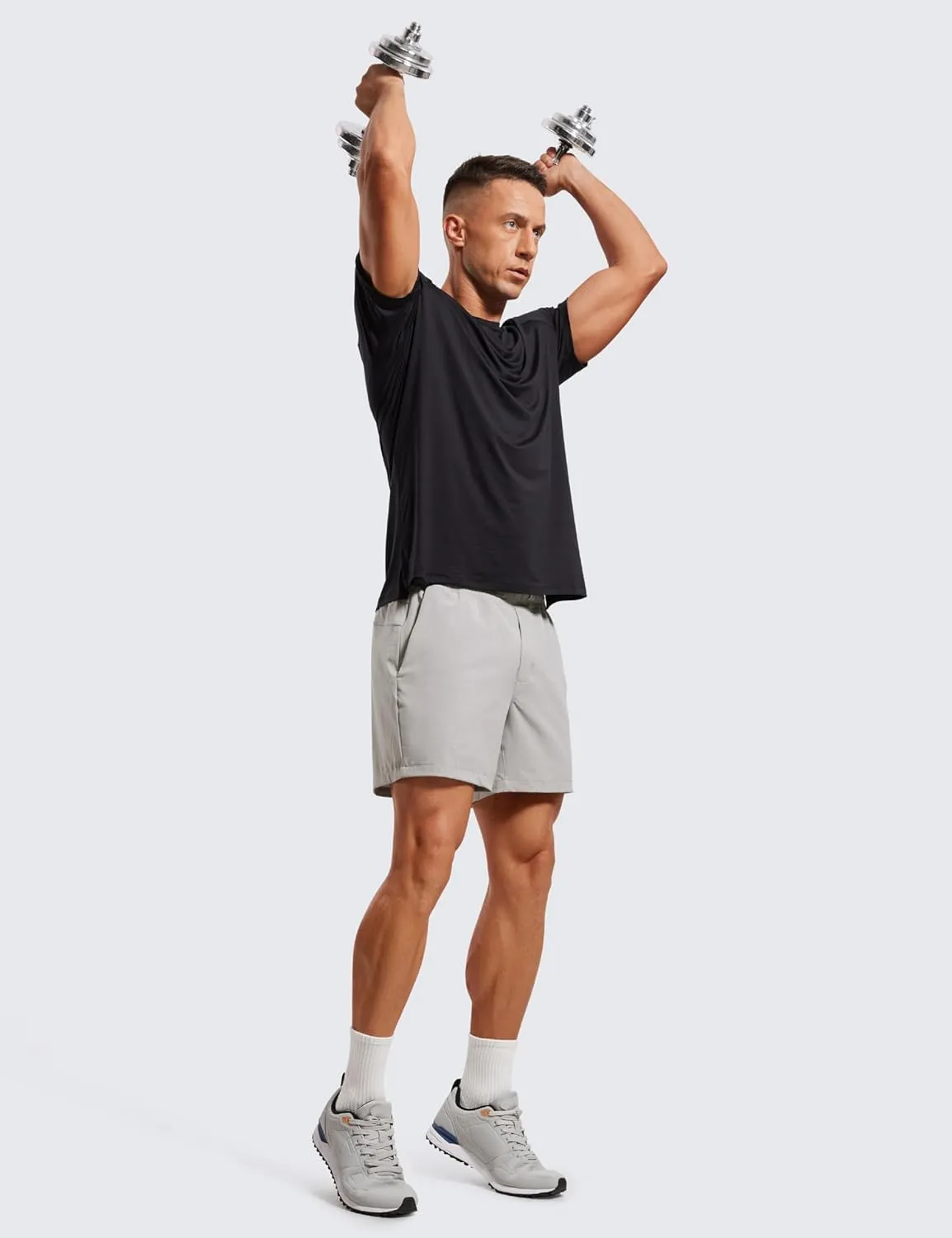 CRZ YOGA Men's 2 in 1 Running Shorts with Liner - 5'' Quick Dry for Workout Sports Athletic with Pockets