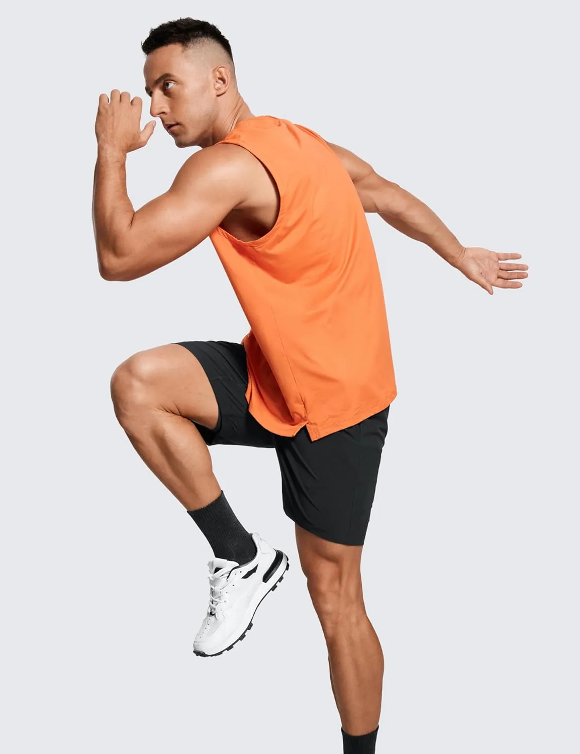 CRZ YOGA Men's 2 in 1 Running Shorts with Liner - 7'' Quick Dry for Workout Sports Athletic with Pockets