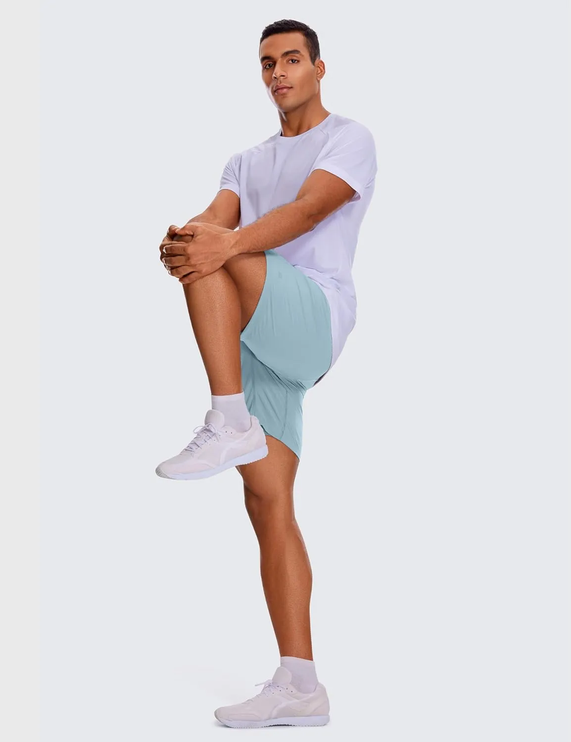 CRZ YOGA Men's 2 in 1 Running Shorts with Liner - 7'' Quick Dry for Workout Sports Athletic with Pockets