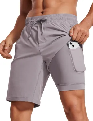 CRZ YOGA Men's 2 in 1 Running Shorts with Liner - 9'' Quick Dry for Workout Sports Athletic with Pockets