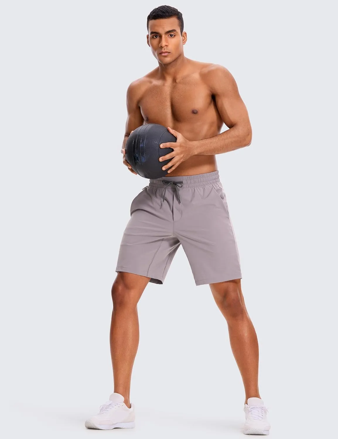 CRZ YOGA Men's 2 in 1 Running Shorts with Liner - 9'' Quick Dry for Workout Sports Athletic with Pockets