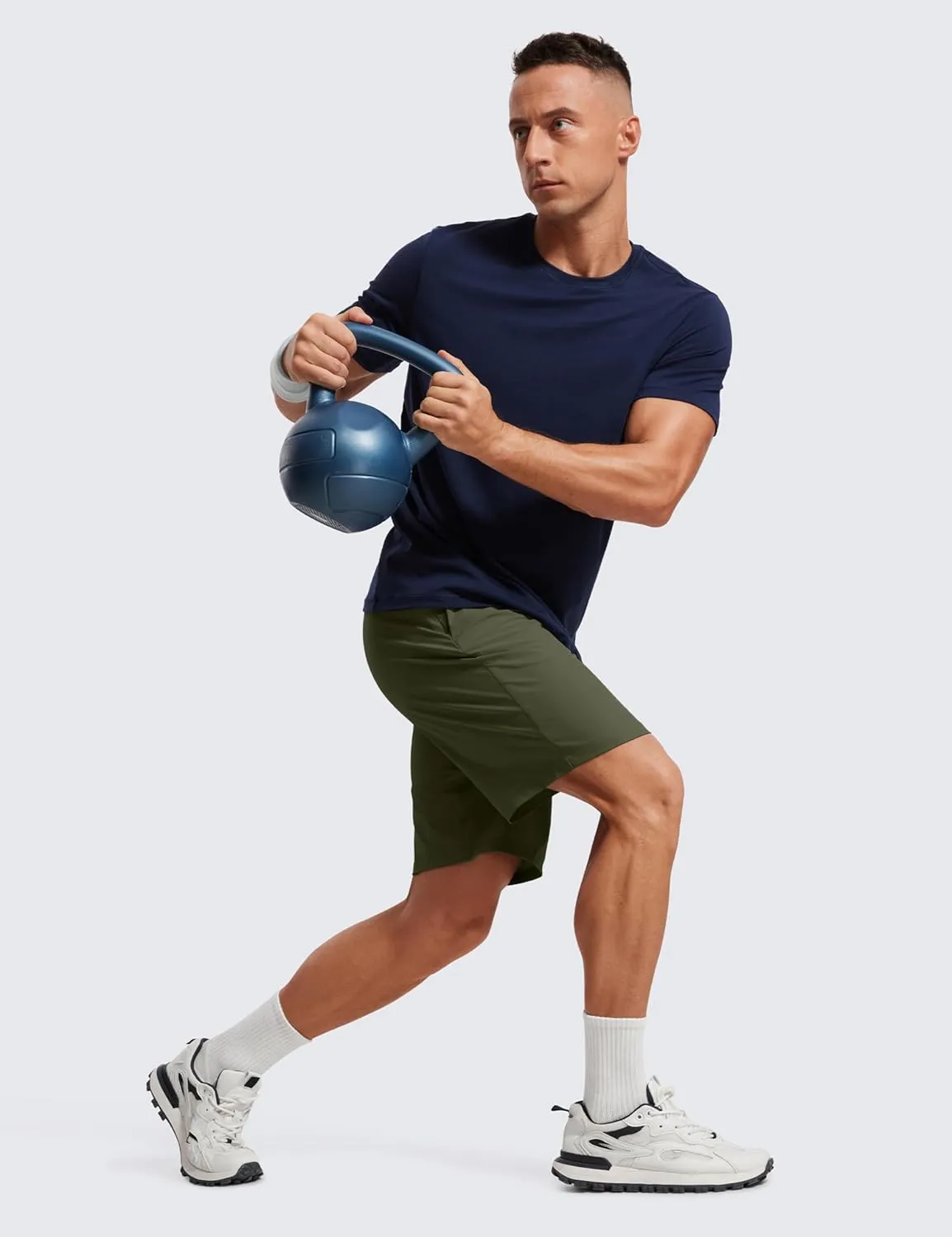 CRZ YOGA Men's 2 in 1 Running Shorts with Liner - 9'' Quick Dry for Workout Sports Athletic with Pockets