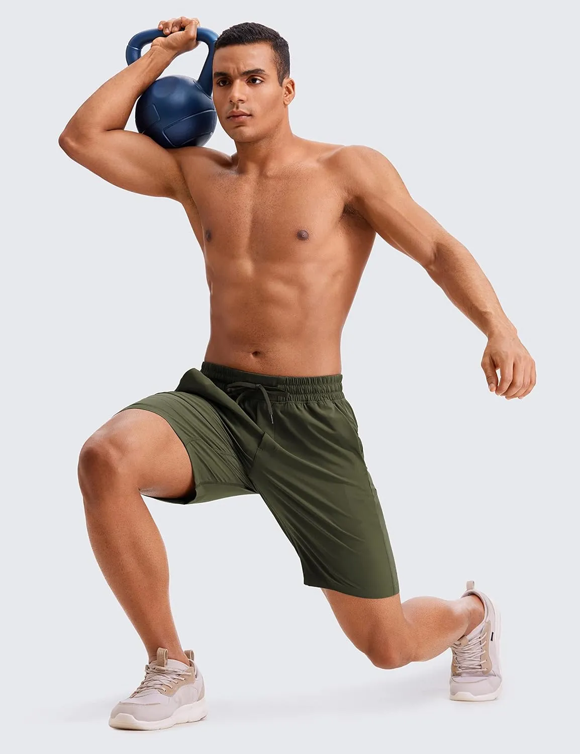 CRZ YOGA Men's 2 in 1 Running Shorts with Liner - 9'' Quick Dry for Workout Sports Athletic with Pockets