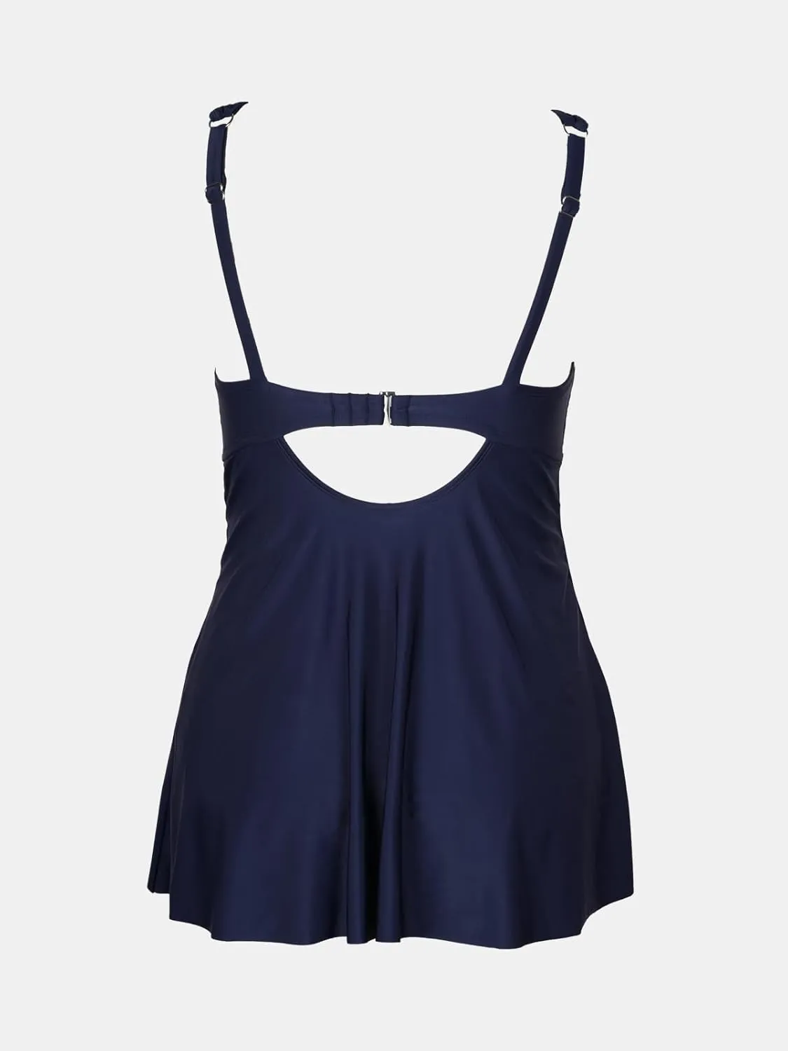 CUPSHE Plus Size Women's One Piece Swimsuit V Neck Cutout Swim Dress Back Hook Adjustable Straps Bathing Suit